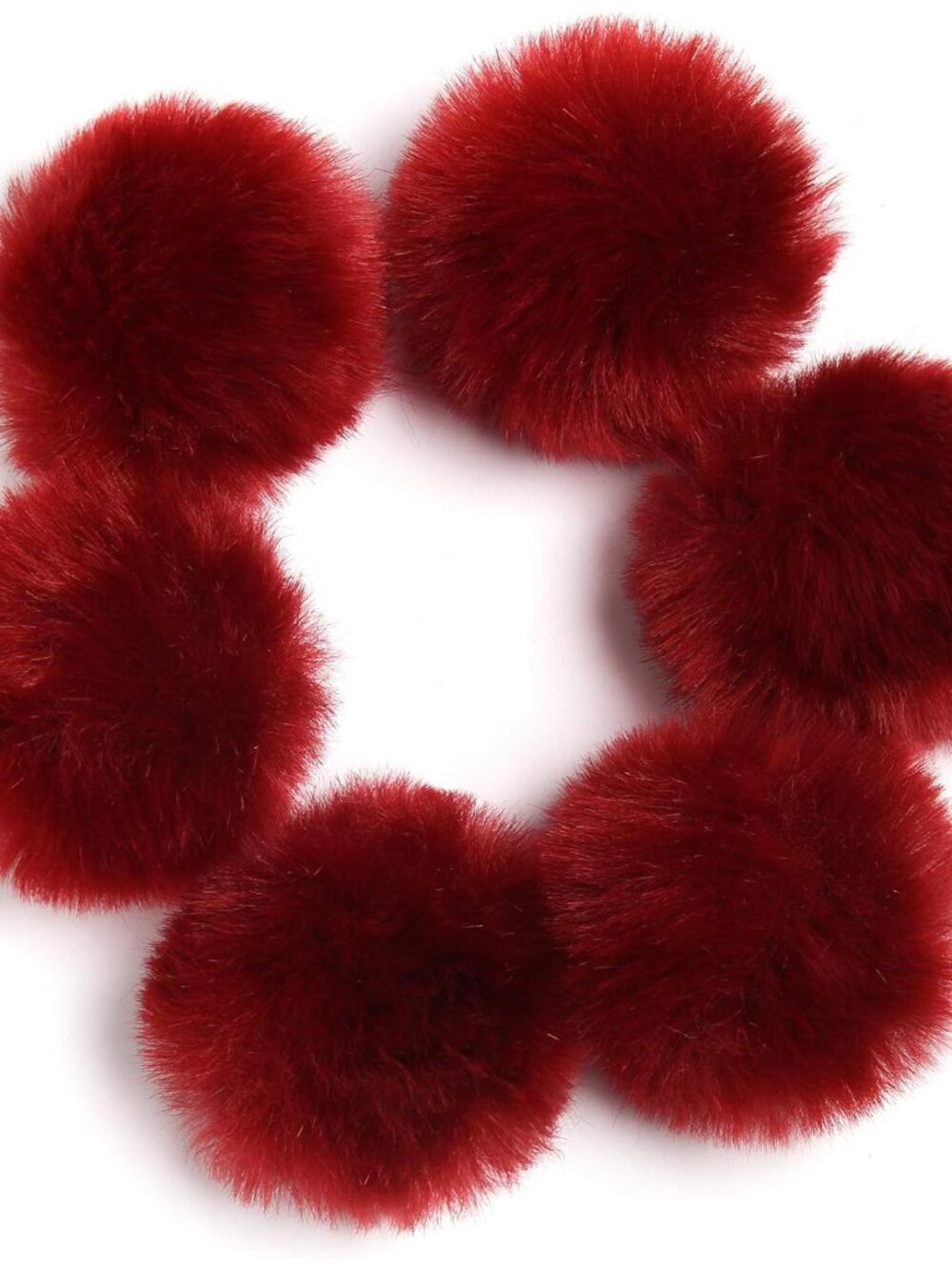 Fluffy Faux Fur Pompom Ball with Tiny Cord for Hat Shoes Garment Accessories 2.8